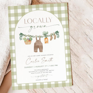 Locally Grown Baby Shower Invitation, Farmers Mark Invitation