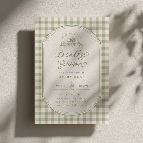 Locally Grown Baby Shower Invite Farmers Market