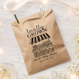 Locally Grown Baby Shower Kraft Favor Bags – 50