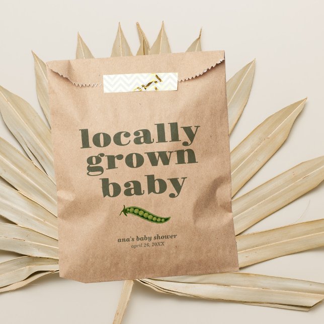 Locally Grown Baby Shower | Modern, Minimal & SAGE Favor Bag (Creator Uploaded)