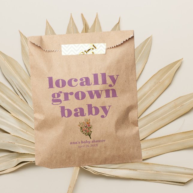 Locally Grown Baby Shower | Modern & PURPLE Favor Bag (Creator Uploaded)