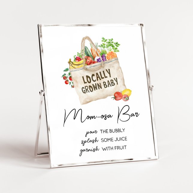 Locally Grown Baby Shower Mom Osa Bar SIgn (Farmers Locally Grown Baby Shower Sign)