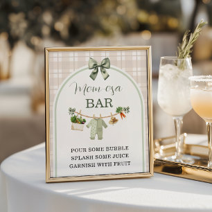 Locally Grown Baby Shower Mom-osa Bar Sign Rustic 