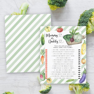Locally grown baby shower - mommy or daddy game