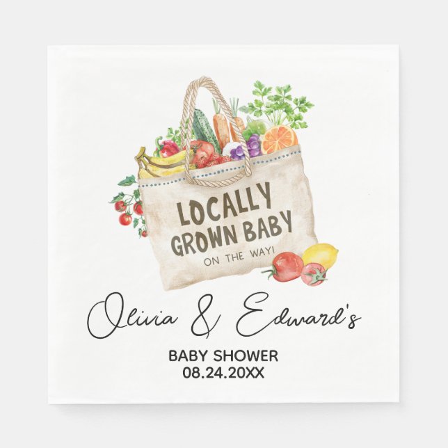 Locally Grown Baby Shower Napkins (Front)