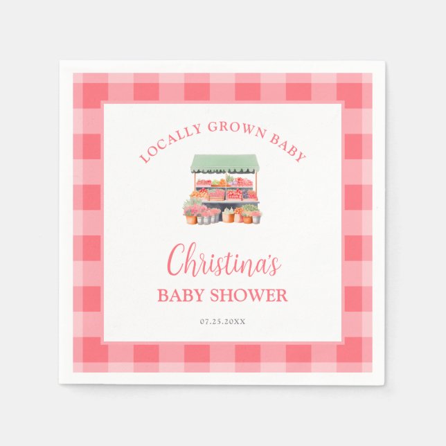 Locally Grown Baby Shower Napkins (Front)