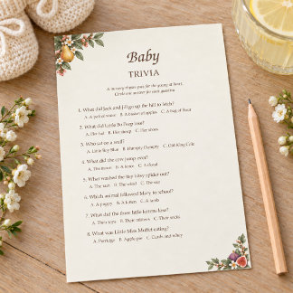 Locally Grown Baby Shower Nursery Rhyme Quiz