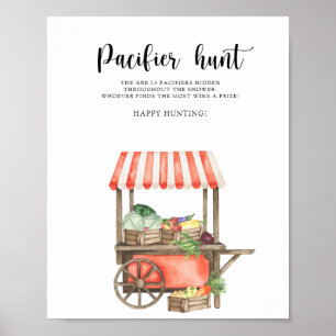 locally grown baby shower - pacifier hunt game poster