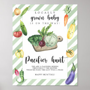 locally grown baby shower - pacifier hunt game poster