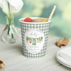 Locally Grown Baby Shower Paper Cup Clothes Line