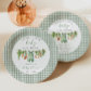 Locally Grown Baby Shower Paper Plate Sage Green