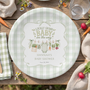 Locally Grown Baby Shower Paper Plates