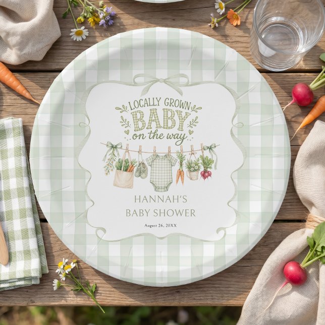 Locally Grown Baby Shower Paper Plates (Creator Uploaded)