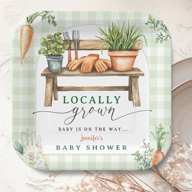 Locally Grown Baby Shower  Paper Plates (Creator Uploaded)