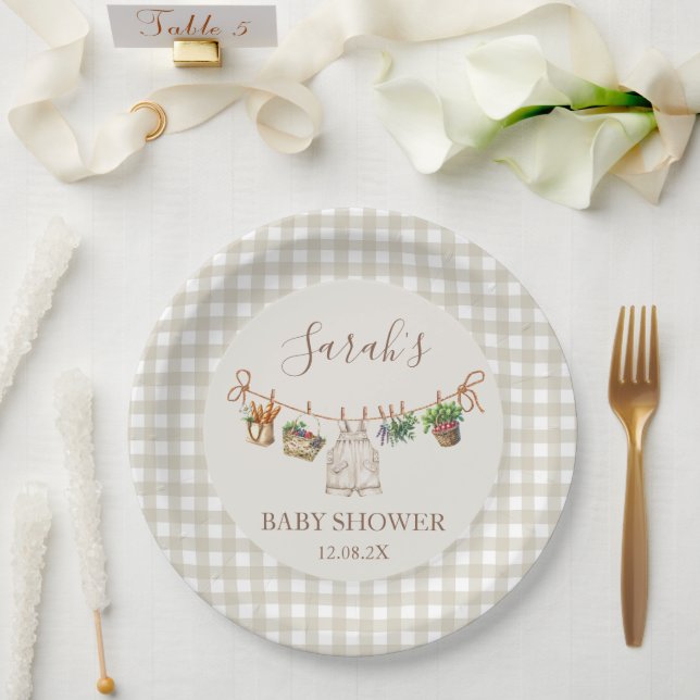 Locally Grown Baby Shower Paper Plates (Wedding)