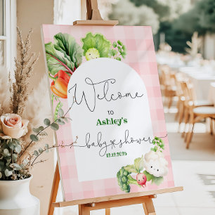 Locally grown baby shower pink welcome  foam board