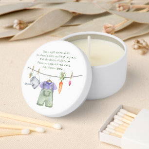 Locally grown baby shower - prayer mini candle favors