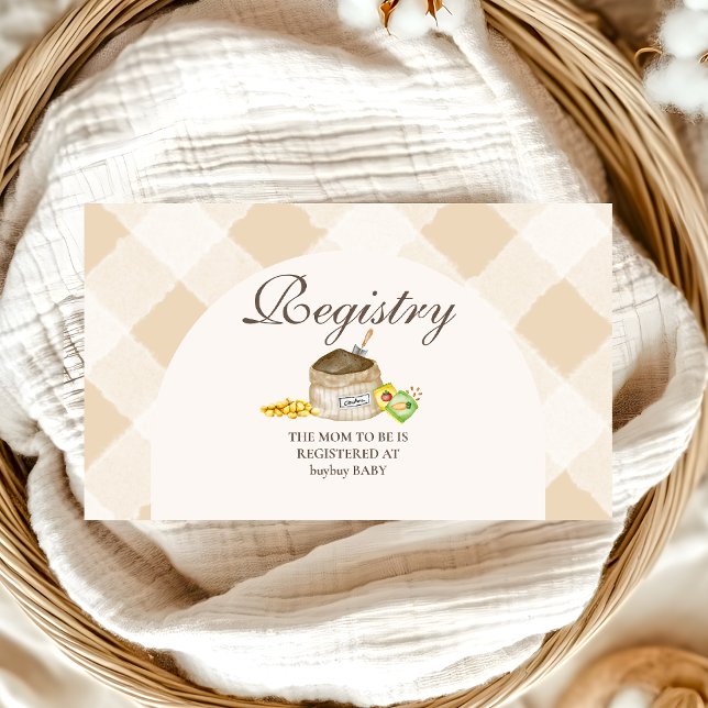 Locally Grown  Baby Shower Registry Enclosure Card (Creator Uploaded)
