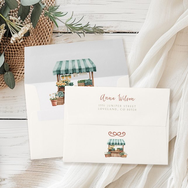 Locally Grown Baby Shower Return Address Envelope (Creator Uploaded)