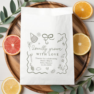 Locally Grown Baby Shower Rustic Farmer’s Market Favor Bag