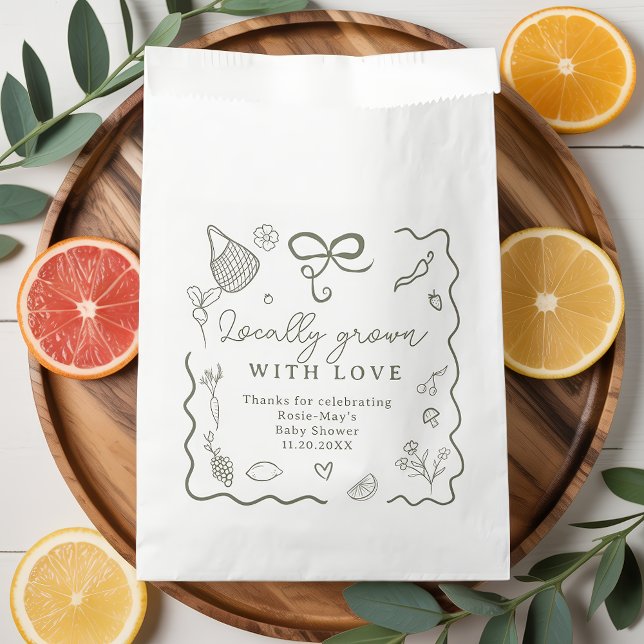 Locally Grown Baby Shower Rustic Farmer’s Market Favor Bag (Locally Grown Baby Shower Rustic Farmer’s Market Favor Bag)
