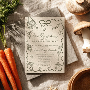 Locally Grown Baby Shower Rustic Farmer’s Market Invitation