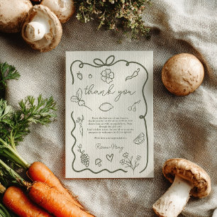 Locally Grown Baby Shower Rustic Farmer’s Market Thank You Card