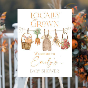 Locally grown baby shower sign Fall Pumpkin Autumn