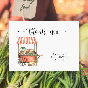Locally grown baby shower thank you card
