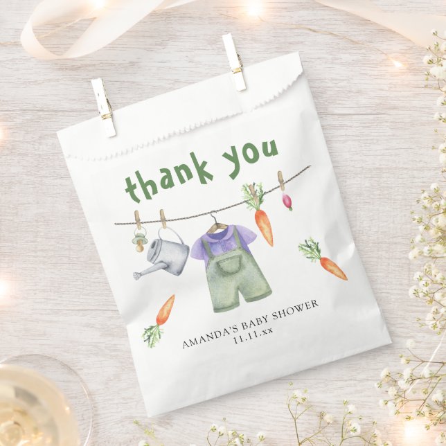 Locally grown baby shower thank you favor bag (Clipped)