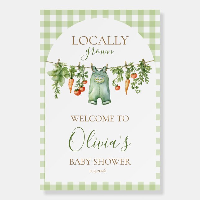 Locally Grown Baby Shower Welcome Sign (Front)