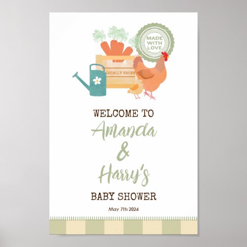 Locally Grown Baby Shower Welcome Sign