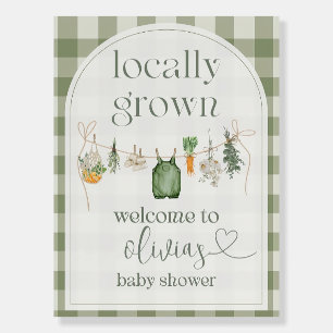 Locally Grown Baby Shower Welcome Sign, Boho Farme Foam Board