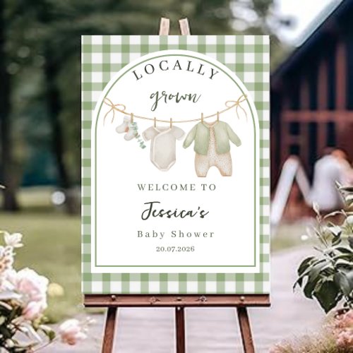 Locally Grown Baby Shower Welcome Sign Editable