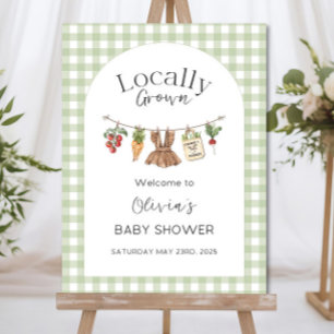 Locally Grown Baby Shower Welcome Sign: Editable Foam Board