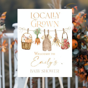 Locally grown baby shower welcome sign, Farmer's Foam Board