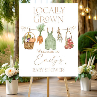Locally grown baby shower welcome sign, Farmer's  Foam Board