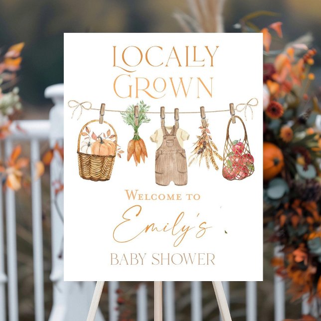 Locally grown baby shower welcome sign, Farmer's  Foam Board (Creator Uploaded)