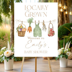 Locally grown baby shower welcome sign, Farmer's  Foam Board