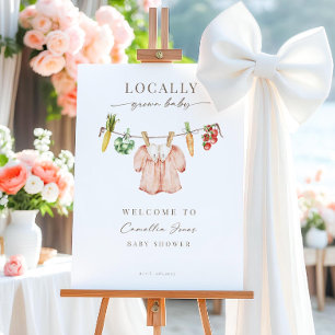 Locally Grown Baby Shower Welcome Sign, Farmers  Foam Board