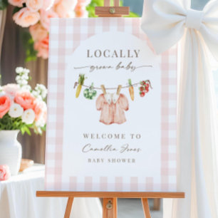 Locally Grown Baby Shower Welcome Sign, Farmers Ma Foam Board