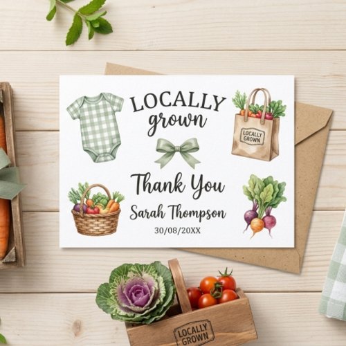 Locally Grown Baby Thank You Card | Personalized