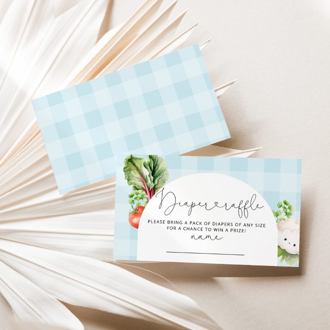 Locally grown baby vegetables diaper raffle ticket enclosure card (Creator Uploaded)