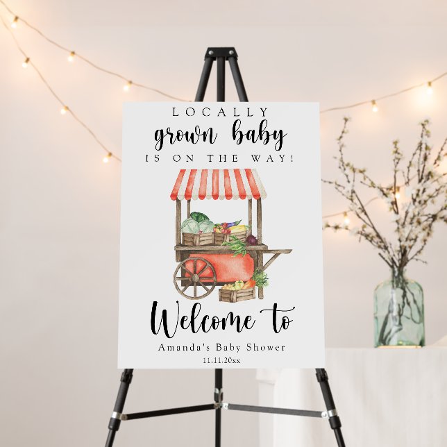 Locally Grown Baby - Welcome baby shower Foam Board (In Situ (Stand))