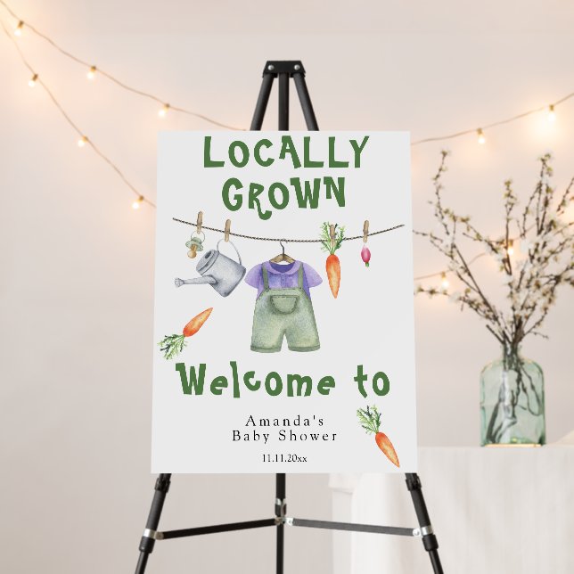 Locally Grown Baby - Welcome baby shower Foam Board (In Situ (Stand))