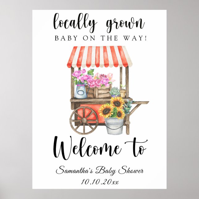 Locally Grown Baby - Welcome baby shower Poster (Front)