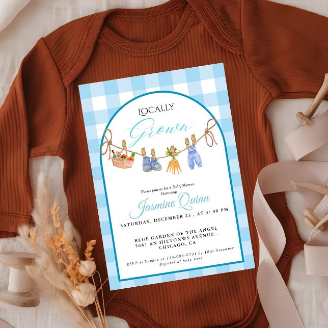 Locally grown blue boy baby shower  Baby sprinkle  Invitation (Creator Uploaded)
