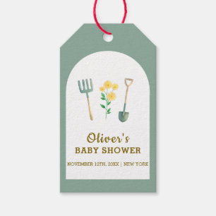 Locally Grown Boho Floral Gardening Baby Shower Gift Tags