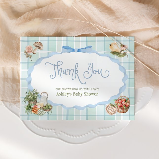 Locally Grown Boy Baby Shower Thank You Card (Creator Uploaded)