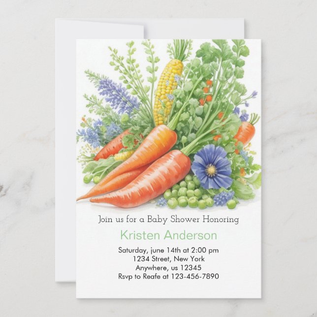 Locally Grown Cabbage Patch Baby Shower Invitation (Front)